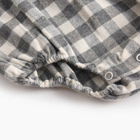 Sanlutoz Bodysuits para bebês fofos xadrez roupas para meninas manga comprida outono macacões para bebês