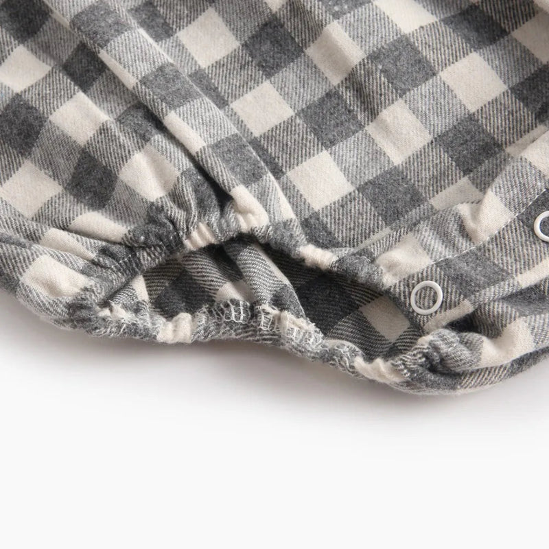 Sanlutoz Bodysuits para bebês fofos xadrez roupas para meninas manga comprida outono macacões para bebês