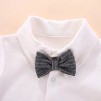 Iyeal conjunto de terno de batismo para bebê menino, presente de festa de aniversário para recém-nascidos, smoking infantil com chapéu, gravata borboleta, roupa de cavalheiro para crianças pequenas, 3 peças