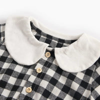 Sanlutoz Bodysuits para bebês fofos xadrez roupas para meninas manga comprida outono macacões para bebês