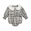 Sanlutoz Bodysuits para bebês fofos xadrez roupas para meninas manga comprida outono macacões para bebês