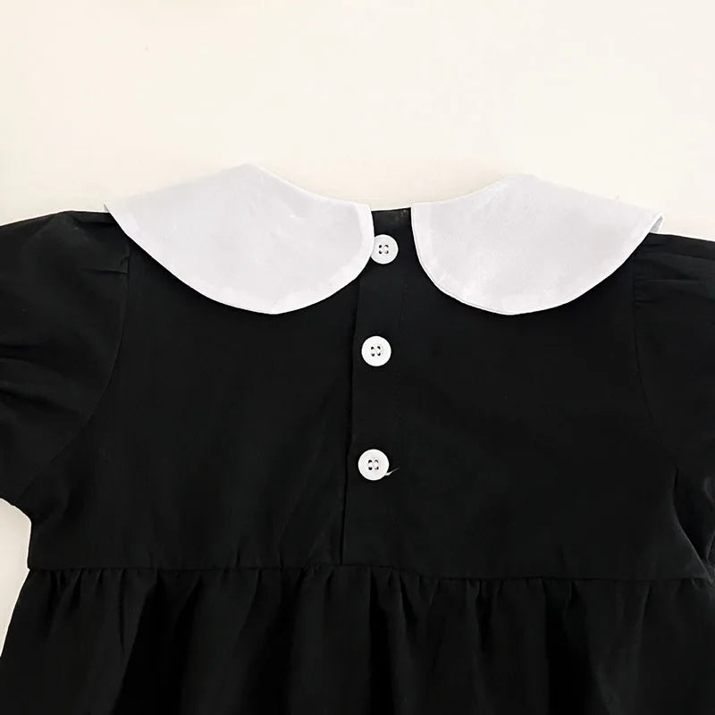 MILANCEL-Bodysuit patchwork para meninas infantis, roupas de bebê, fofas, colarinho Peter Pan, outwear para criança, 0-2 Y, verão, 2022
