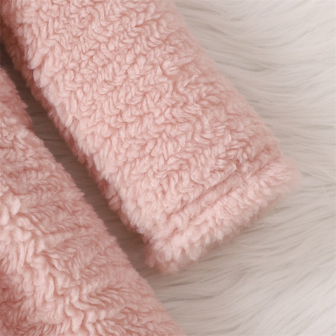 Lioraitiin criança bebê menina outono inverno roupas sherpa trench coat velo vestido de princesa casaco jaqueta crianças sobretudo