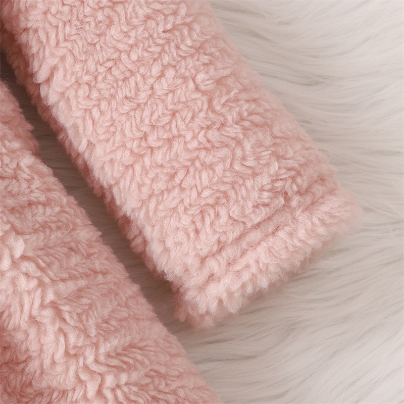 Lioraitiin criança bebê menina outono inverno roupas sherpa trench coat velo vestido de princesa casaco jaqueta crianças sobretudo