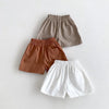 Bebés, meninas e meninos shorts vintage, calças curtas infantis, algodão, respirável, design de 3 bolsos, verão, crianças