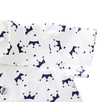 2 pçs crianças roupas para menino 1-4y coroa impressão camisa + jeans curto verão algodão macio crianças conjunto da criança casual passeio moda terno