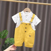 Novas crianças verão bebê meninos meninas roupas terno moda camiseta bib calças 2 pçs/set criança traje casual crianças agasalhos