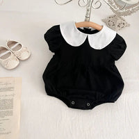 MILANCEL-Bodysuit patchwork para meninas infantis, roupas de bebê, fofas, colarinho Peter Pan, outwear para criança, 0-2 Y, verão, 2022