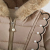 Crianças outono inverno grosso casaco de algodão crianças meninas quente pérolas jaqueta gola de pelúcia com capuz à prova de vento outwear 1 a 6 anos de idade