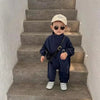 Milancel carta impressão macacão, criança roupa, zíper frontal, macacões infantis, roupas de bebê, outono