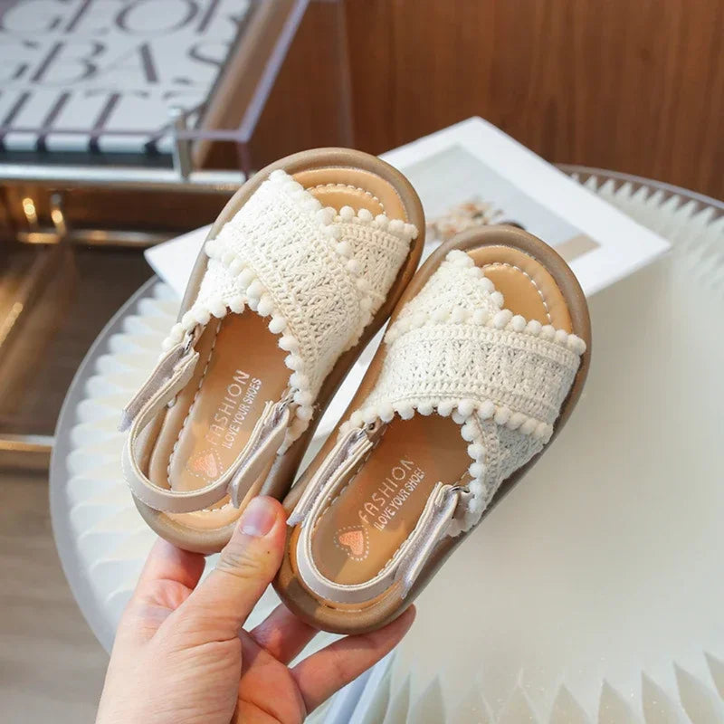 Meninas verão sapatos de praia estilo étnico crianças sandálias casuais sola macia moda crianças retro princesa sapatos verão novo