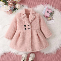 Lioraitiin criança bebê menina outono inverno roupas sherpa trench coat velo vestido de princesa casaco jaqueta crianças sobretudo