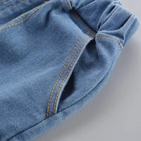 Conjunto de roupas infantis para primavera e outono, roupas masculinas, manga cheia, estampa de carro pequeno, camisa e jeans, roupas infantis, 2 peças, 1 a 4 anos
