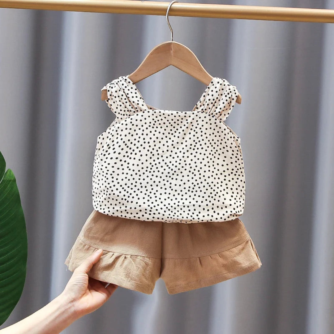 Moda coreana bebê meninas conjuntos de roupas algodão bonito criança crianças sem mangas 2 peças ternos verão