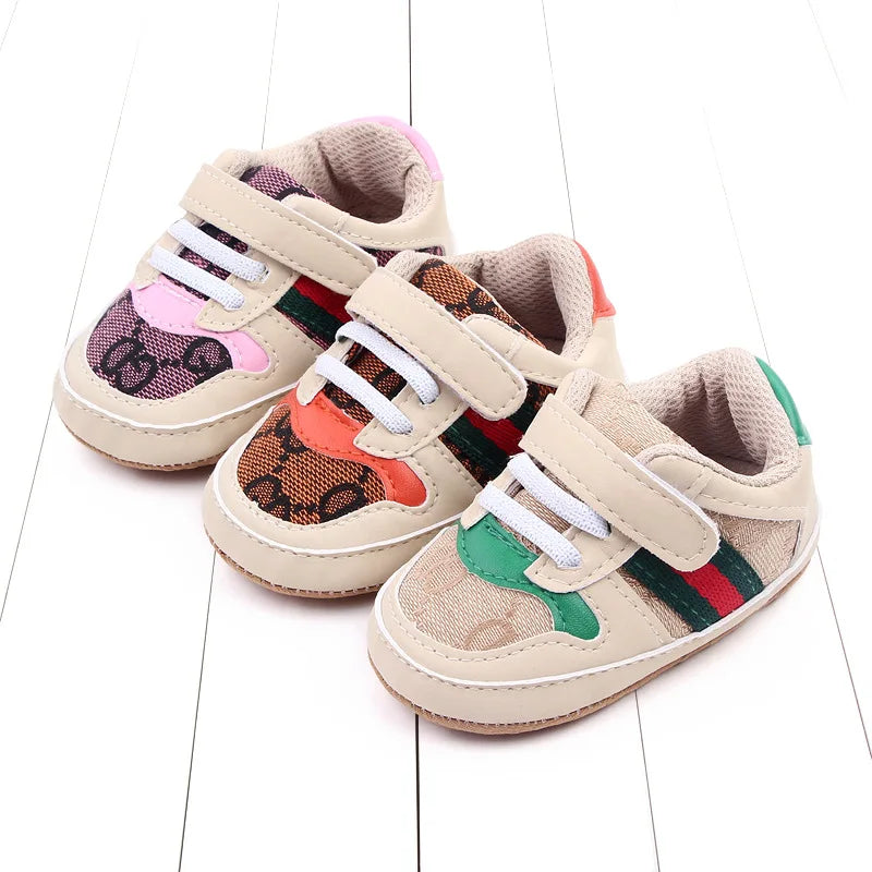 Recreativo infantil meninas e meninos tênis recreativo batismo antiderrapante sapatos de caminhada moda 0-18m sapatos esportivos casuais