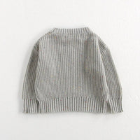 Baby O Neck Knit Pullover, Malhas Meninos e Meninas, Roupas Meninas Breve, 2 Cores, Outono