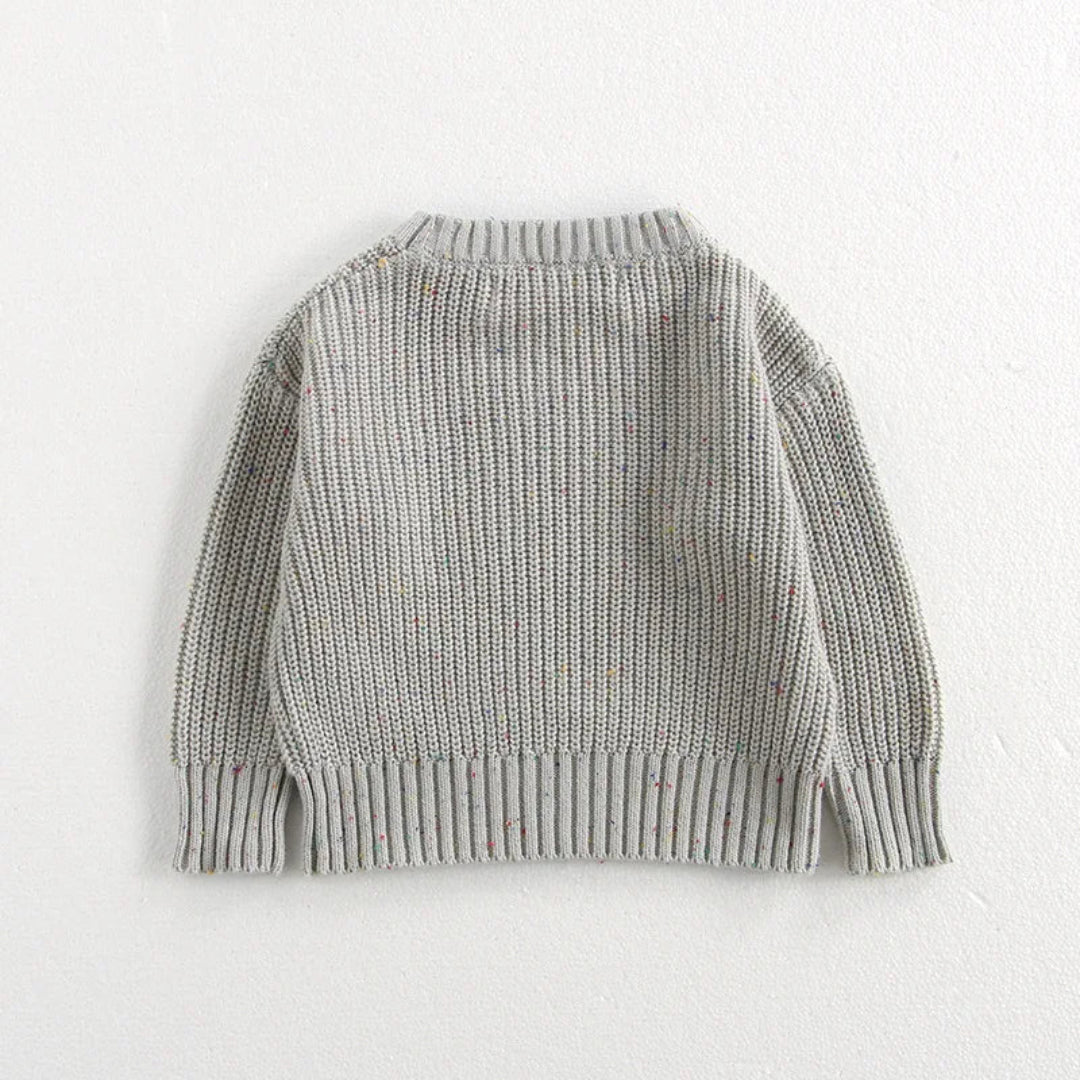 Baby O Neck Knit Pullover, Malhas Meninos e Meninas, Roupas Meninas Breve, 2 Cores, Outono
