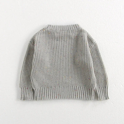 Baby O Neck Knit Pullover, Malhas Meninos e Meninas, Roupas Meninas Breve, 2 Cores, Outono