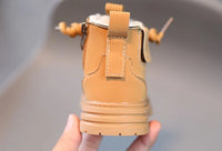 Crianças inverno novo grosso de pelúcia quente botas de neve sapatos de algodão crianças bebê outono único botas moda bota de couro do plutônio