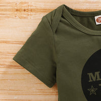 Conjunto de roupas camufladas de manga curta, 3 peças, com chapéu, roupas para bebês recém-nascidos, verão, esportes de rua, terno para crianças de 0 a 18 meses
