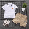Verão bebê menino conjuntos de roupas moda urso bordado manga curta camiseta + shorts crianças 2 pçs terno 1-5y menina crianças conjunto esportivo