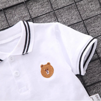 Verão bebê menino conjuntos de roupas moda urso bordado manga curta camiseta + shorts crianças 2 pçs terno 1-5y menina crianças conjunto esportivo