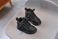 Crianças inverno novo grosso de pelúcia quente botas de neve sapatos de algodão crianças bebê outono único botas moda bota de couro do plutônio