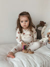 Conjunto de roupas infantis de algodão para meninos e meninas de 1 a 6 anos, roupa casual com calça superior e calça, conjunto de pijama de 2 peças para crianças