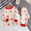 Conjunto de roupas infantis de algodão para meninos e meninas de 1 a 6 anos, roupa casual com calça superior e calça, conjunto de pijama de 2 peças para crianças