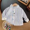 Crianças roupas coleção primavera meninos listrado manga longa camisa xadrez elegante e confortável crianças casacos casuais