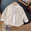 Crianças roupas coleção primavera meninos listrado manga longa camisa xadrez elegante e confortável crianças casacos casuais