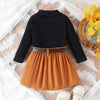 3 pçs outono novo estilo 1-5 anos de idade menina bebê faculdade casual cor sólida manga comprida pit top + saia curta plissada conjunto