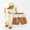 Milancel novo conjunto de roupas de bebê de verão 0-3t desenhos animados cães bloco de cores meninos colete + shorts roupa infantil 2 peças