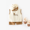 Milancel novo conjunto de roupas de bebê de verão 0-3t desenhos animados cães bloco de cores meninos colete + shorts roupa infantil 2 peças