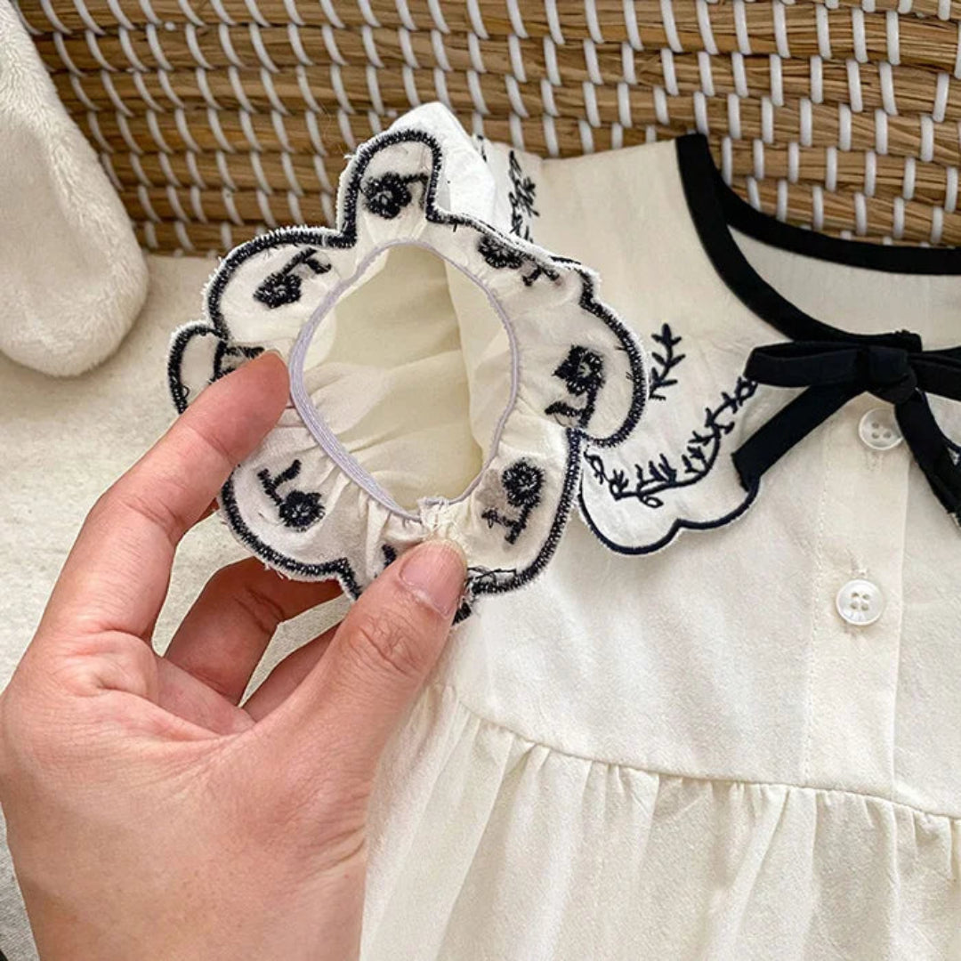 2024 novo verão bebê recém-nascido menina macacão de manga curta algodão bordado infantil bebê meninas macacão 0-24m roupas do bebê meninas
