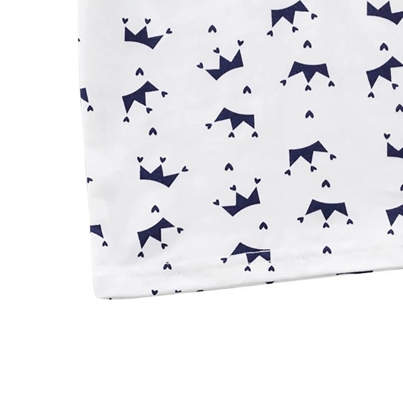 2 pçs crianças roupas para menino 1-4y coroa impressão camisa + jeans curto verão algodão macio crianças conjunto da criança casual passeio moda terno