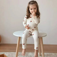 Conjunto de roupas infantis de algodão para meninos e meninas de 1 a 6 anos, roupa casual com calça superior e calça, conjunto de pijama de 2 peças para crianças