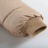 Crianças outono inverno grosso casaco de algodão crianças meninas quente pérolas jaqueta gola de pelúcia com capuz à prova de vento outwear 1 a 6 anos de idade