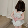 2025 verão novo bebê sem mangas listrado bodysuit algodão infantil menina casual cinta macacão recém-nascido da criança roupas casuais 0-24m