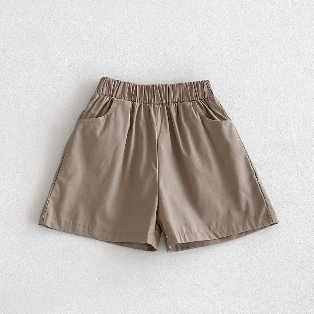 Bebés, meninas e meninos shorts vintage, calças curtas infantis, algodão, respirável, design de 3 bolsos, verão, crianças