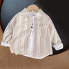 Crianças roupas coleção primavera meninos listrado manga longa camisa xadrez elegante e confortável crianças casacos casuais