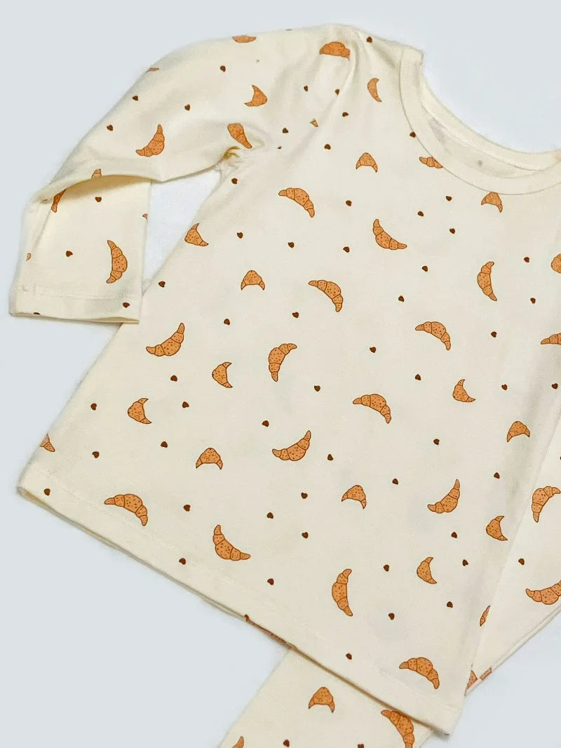 Conjunto de roupas infantis de algodão para meninos e meninas de 1 a 6 anos, roupa casual com calça superior e calça, conjunto de pijama de 2 peças para crianças