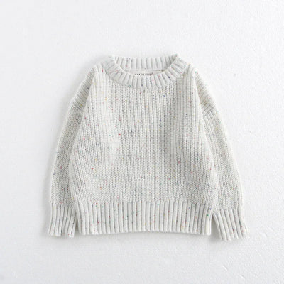 Baby O Neck Knit Pullover, Malhas Meninos e Meninas, Roupas Meninas Breve, 2 Cores, Outono