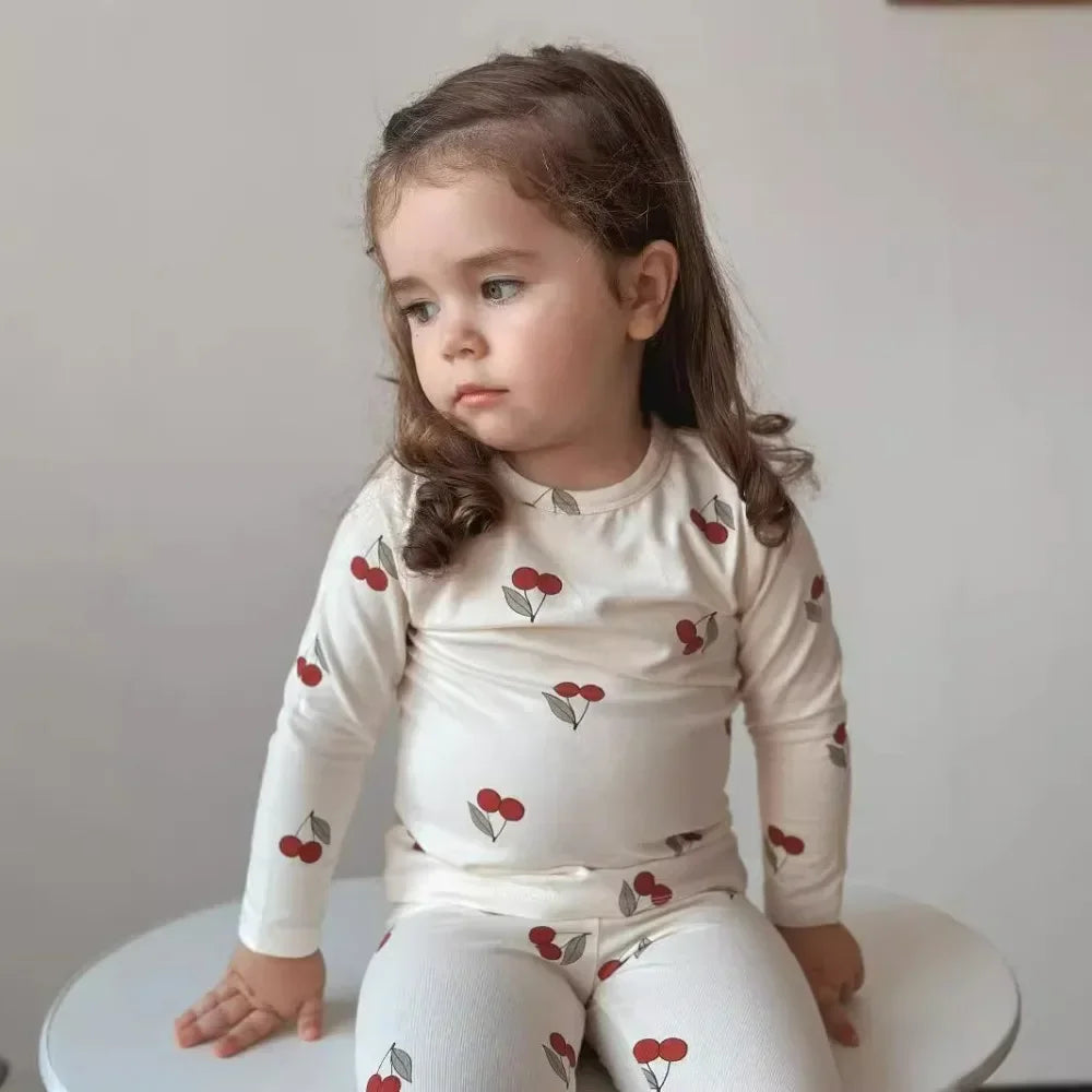 Conjunto de roupas infantis de algodão para meninos e meninas de 1 a 6 anos, roupa casual com calça superior e calça, conjunto de pijama de 2 peças para crianças