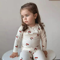 Conjunto de roupas infantis de algodão para meninos e meninas de 1 a 6 anos, roupa casual com calça superior e calça, conjunto de pijama de 2 peças para crianças