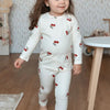 Conjunto de roupas infantis de algodão para meninos e meninas de 1 a 6 anos, roupa casual com calça superior e calça, conjunto de pijama de 2 peças para crianças