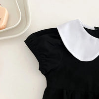 MILANCEL-Bodysuit patchwork para meninas infantis, roupas de bebê, fofas, colarinho Peter Pan, outwear para criança, 0-2 Y, verão, 2022