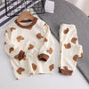 Conjunto de roupas infantis de algodão para meninos e meninas de 1 a 6 anos, roupa casual com calça superior e calça, conjunto de pijama de 2 peças para crianças