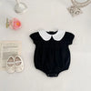 MILANCEL-Bodysuit patchwork para meninas infantis, roupas de bebê, fofas, colarinho Peter Pan, outwear para criança, 0-2 Y, verão, 2022