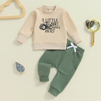 Conjunto de camisolas de manga comprida e calças de jogger, roupa do meu menino, roupa de carta, outono, inverno